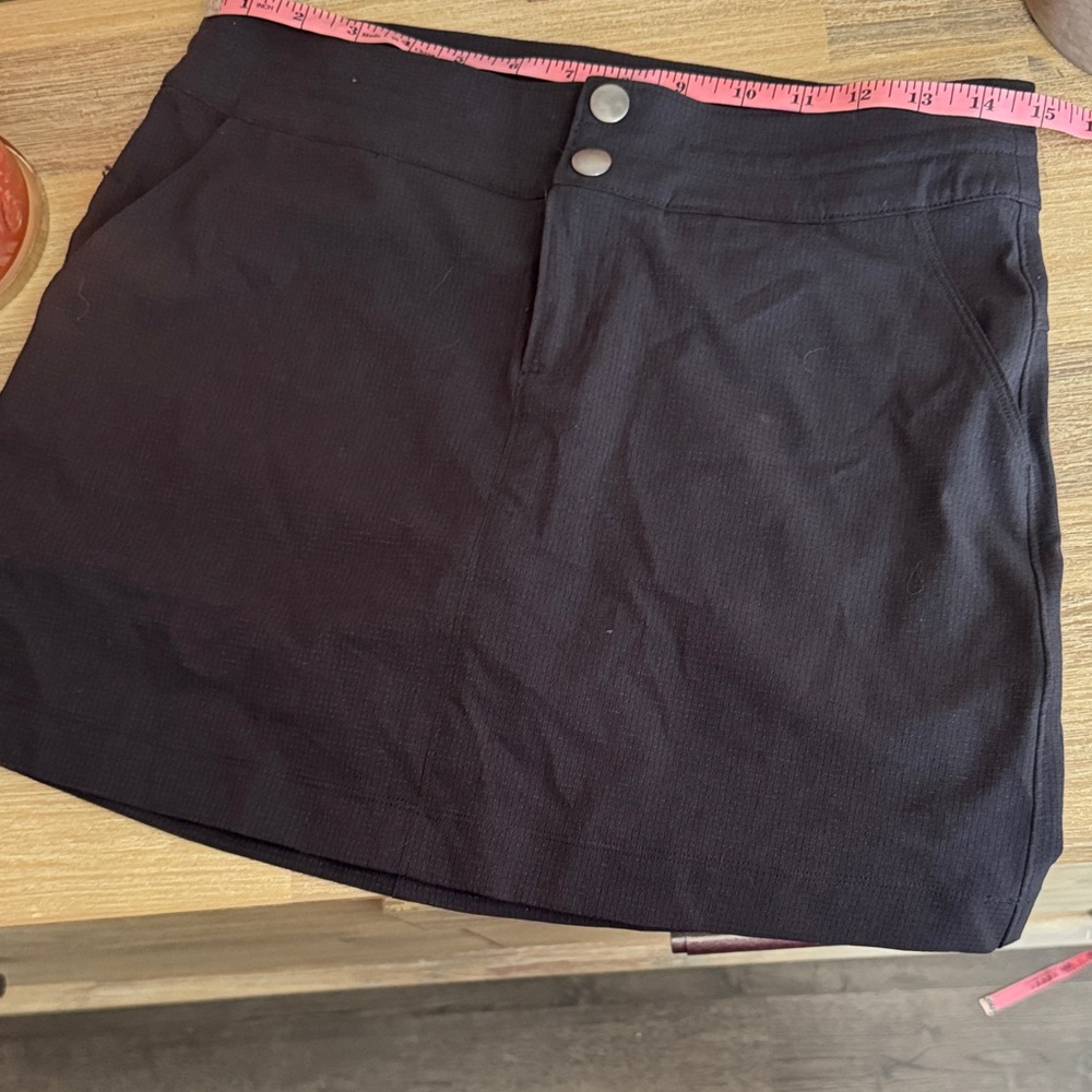 prAna Black Mini Skirt with Button Detail